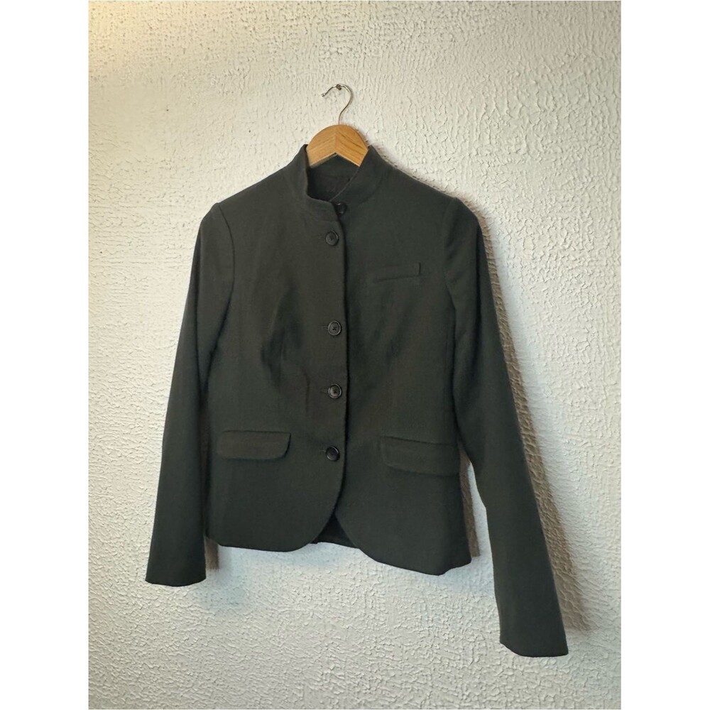 Banana Republic Dark Green Stand-Collar Button Jacket